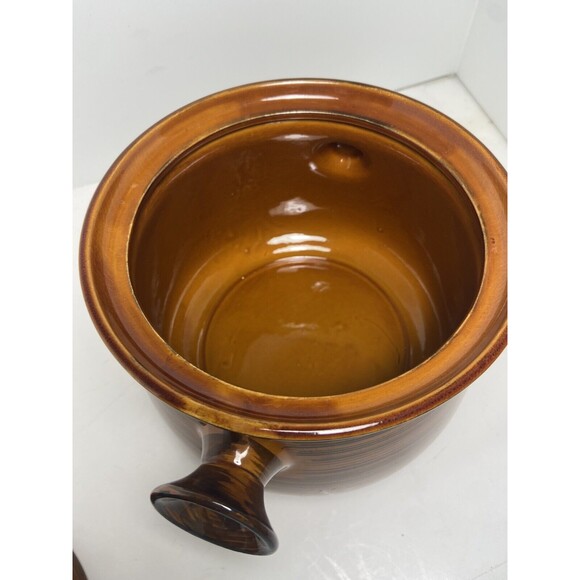 Vintage Brittany Nasco Bean Pot Soup Tureen W Lid and Handles Brown Oven Proof - Picture 11 of 11